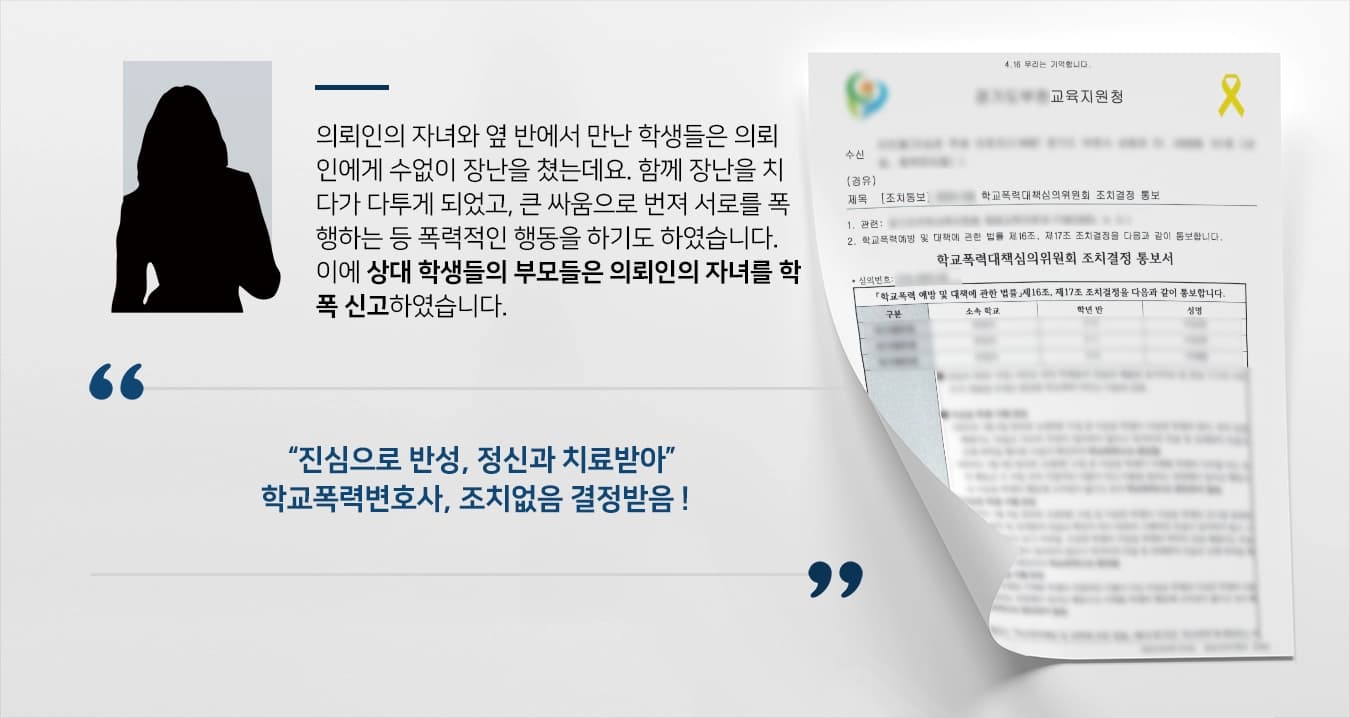 [학폭대처 조치없음] 학폭 신고 당하였으나, 학교폭력변호사 조력 조치없음 등 결정