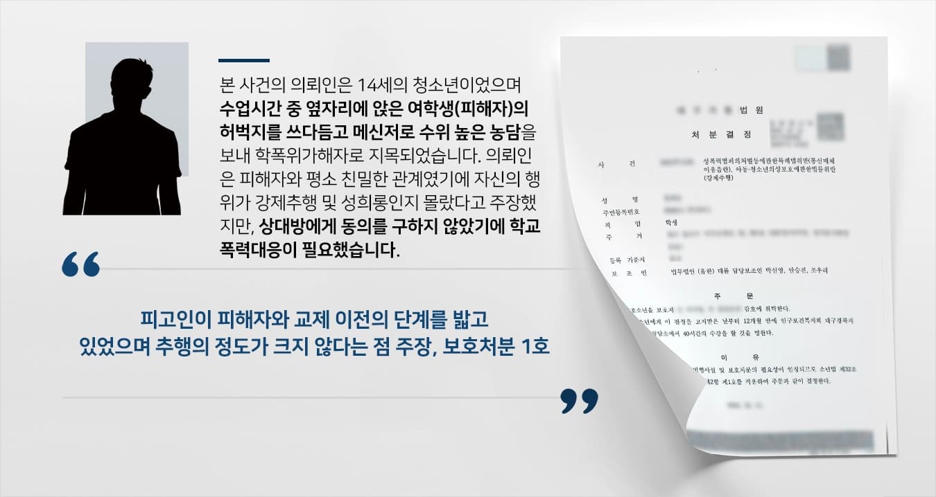 [학폭위가해자 방어] 학폭위가해자의 학교폭력대응에 조력함 